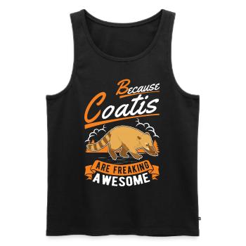 Parce que les Coatis sont des coati géniaux - Débardeur bio Premium Homme - noir - Devant - Michal (187cm)