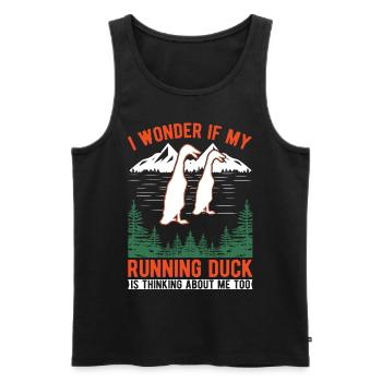 Indian Running Duck Bouteille cadeau Canard Canard - Débardeur bio Premium Homme - noir - Devant - AI Model Male 178 light (178cm)