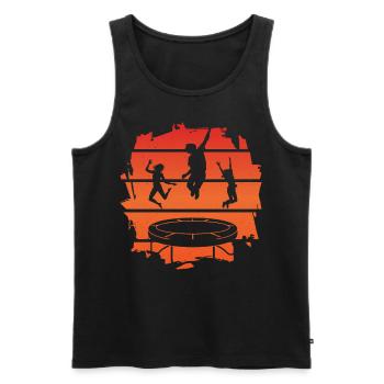 Trampolin - Männer Premium Bio Tank Top - Schwarz - Vorne - Michal (187cm)