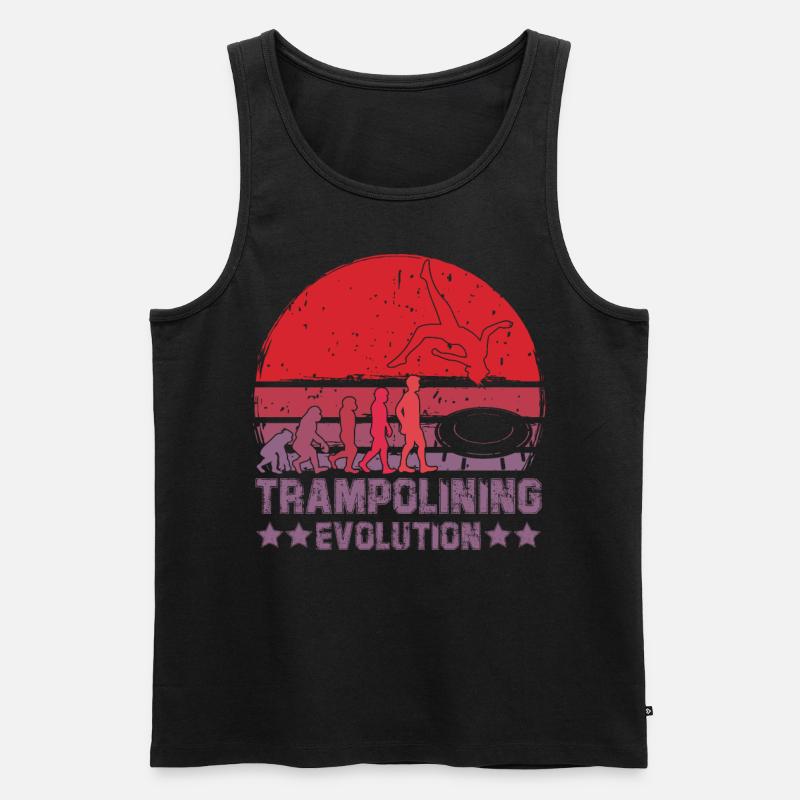 Evolution des Trampolinspringens - Männer Premium Bio Tank Top - Schwarz