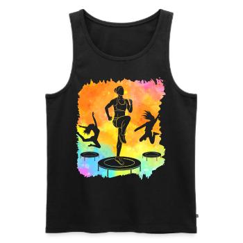 Trampolin - Männer Premium Bio Tank Top - Schwarz - Vorne - Michal (187cm)