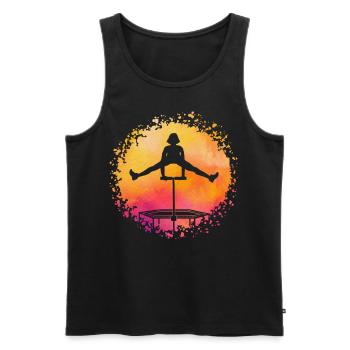 Trampolin - Männer Premium Bio Tank Top - Schwarz - Vorne - Michal (187cm)