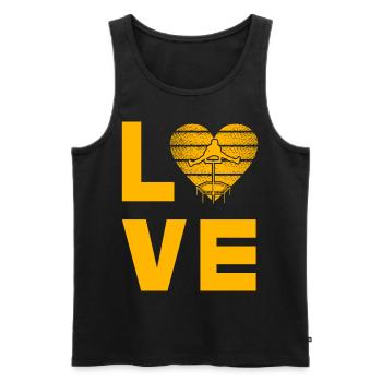 Trampolin-Liebe - Männer Premium Bio Tank Top - Schwarz - Vorne - Michal (187cm)