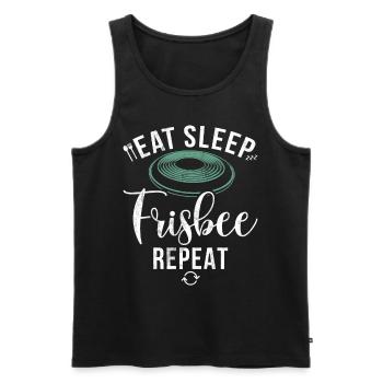Ultimate Frisbee & Disc Golf Frisbee Design - Männer Premium Bio Tank Top - Schwarz - Vorne - Michal (187cm)