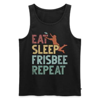 Ultimate Frisbee & Disc Golf Frisbee Design - Männer Premium Bio Tank Top - Schwarz - Vorne - Michal (187cm)