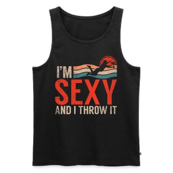 Ultimate Frisbee & Disc Golf Frisbee Design - Männer Premium Bio Tank Top - Schwarz - Vorne - Michal (187cm)
