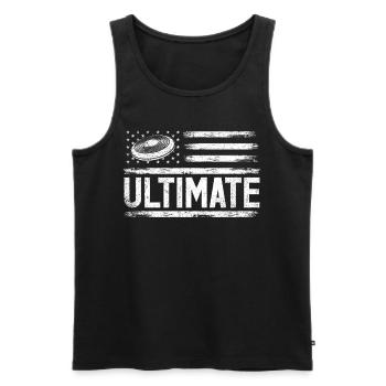 Ultimate Frisbee & Disc Golf Frisbee Design - Männer Premium Bio Tank Top - Schwarz - Vorne - Michal (187cm)