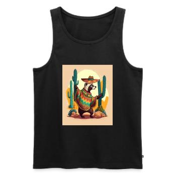 Coati Wearing Sombrero Kawaii Dabbing Coati - Men's Premium Organic Tank Top - black - Front - Michal (187cm)