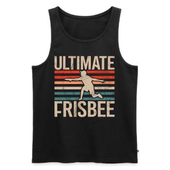 Ultimate Frisbee & Disc Golf Frisbee Design - Männer Premium Bio Tank Top - Schwarz - Vorne - Michal (187cm)