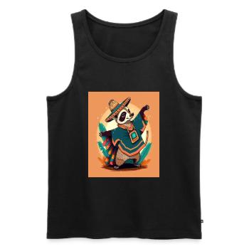 Coati Wearing Sombrero Kawaii Dabbing Coati - Men's Premium Organic Tank Top - black - Front - Michal (187cm)