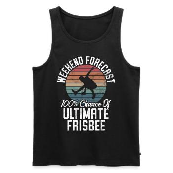 Ultimate Frisbee & Disc Golf Frisbee Design - Männer Premium Bio Tank Top - Schwarz - Vorne - Michal (187cm)