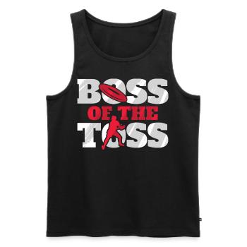 Ultimate Frisbee & Disc Golf Frisbee Design - Männer Premium Bio Tank Top - Schwarz - Vorne - Michal (187cm)