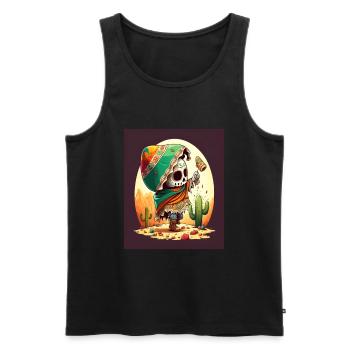 Cinco De Mayo Costume Sugar Skull Mexican Boy - Männer Premium Bio Tank Top - Schwarz - Vorne - Michal (187cm)