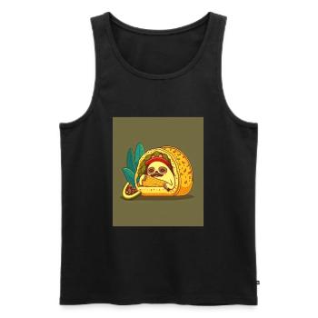 Sloth Sleeping In Taco Funny Sloth Taco Lover - Men's Premium Organic Tank Top - black - Front - Michal (187cm)