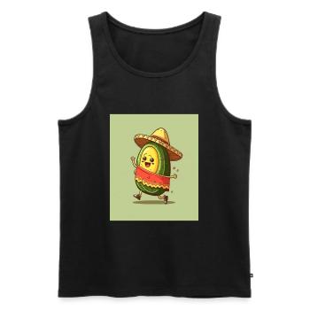 J’adore les avocats Avocat portant du sombrero - Débardeur bio Premium Homme - noir - Devant - Michal (187cm)