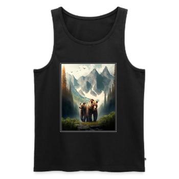Bear Environment Forest Mountains Environmental Protection Species Protection - Men's Premium Organic Tank Top - black - Front - Michal (187cm)