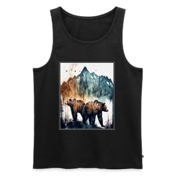 Bear Environment Forest Mountains Environmental protection Species protection - Men's Premium Organic Tank Top - black - Front - Michal (187cm)