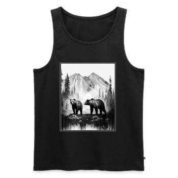 Bear Environment Forest Mountains Environmental protection Species protection - Men's Premium Organic Tank Top - black - Front - Michal (187cm)