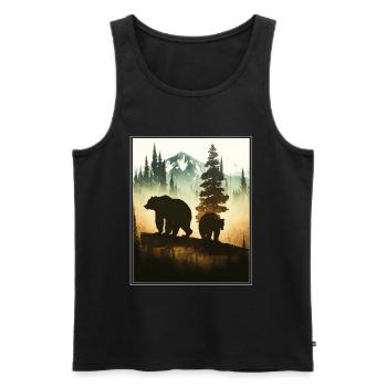 Bear Environment Forest Mountains Environmental protection Species protection - Men's Premium Organic Tank Top - black - Front - Michal (187cm)