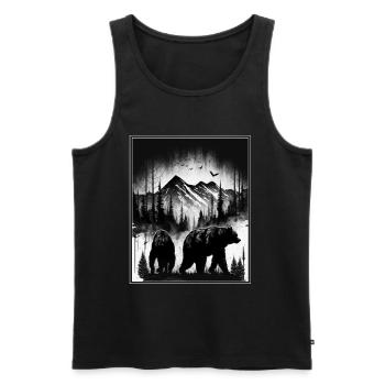 Bear Environment Forest Mountains Environmental protection Species protection - Men's Premium Organic Tank Top - black - Front - Michal (187cm)