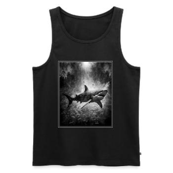 Requin Biologie marine Protection de l’environnement Conservation des espèces - Débardeur bio Premium Homme - noir - Devant - Michal (187cm)