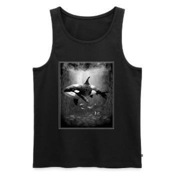 Baleine Orque Biologie marine Protection de l’environnement Conservation des espèces - Débardeur bio Premium Homme - noir - Devant - Michal (187cm)