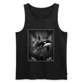 Baleine Orque Biologie marine Protection de l’environnement Conservation des espèces - Débardeur bio Premium Homme - noir - Devant - Michal (187cm)
