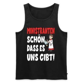 Ministranten Schön Dass Es Uns Gibt - Männer Premium Bio Tank Top - Schwarz - Vorne - Michal (187cm)