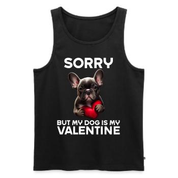 Désolé, mais mon chien est mon Valentin - Débardeur bio Premium Homme - noir - Devant - Michal (187cm)