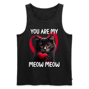 Tu es mon Meow Meow Cat - Débardeur bio Premium Homme - noir - Devant - Michal (187cm)
