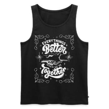 Valentinstag Spruch Typografie Freunde Liebe - Männer Premium Bio Tank Top - Schwarz - Vorne - Michal (187cm)