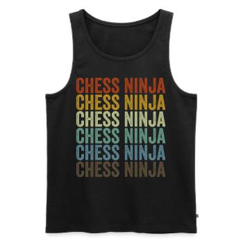 Chess Ninja Chess Board Game Gambit - Men's Premium Organic Tank Top - black - Front - AI Model Male 178 light (178cm)