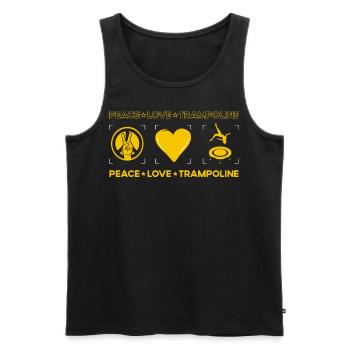 Peace Love Trampoline - Débardeur bio Premium Homme - noir - Devant - Michal (187cm)