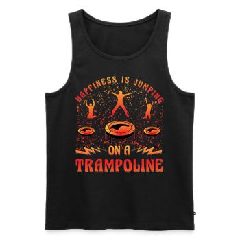 Happiness is jumping on a trampoline - Men's Premium Organic Tank Top - black - Front - Michal (187cm)