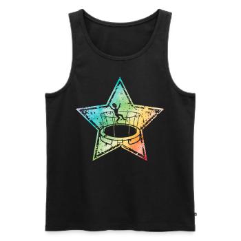 Trampolin - Männer Premium Bio Tank Top - Schwarz - Vorne - Michal (187cm)
