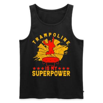 Le trampoline est mon superpouvoir - Débardeur bio Premium Homme - noir - Devant - Michal (187cm)