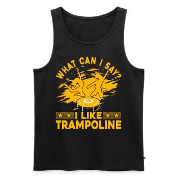 Que puis-je dire ? J’aime Trampoline - Débardeur bio Premium Homme - noir - Devant - Michal (187cm)