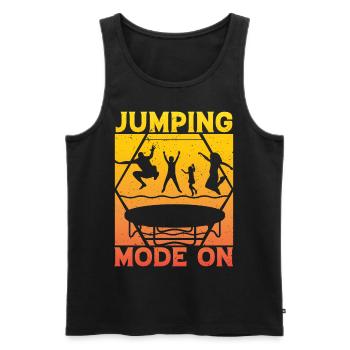 Sprungmodus an - Männer Premium Bio Tank Top - Schwarz - Vorne - Michal (187cm)