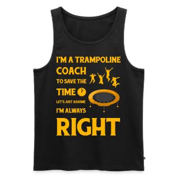 Entraîneur de trampoline - Débardeur bio Premium Homme - noir - Devant - Michal (187cm)