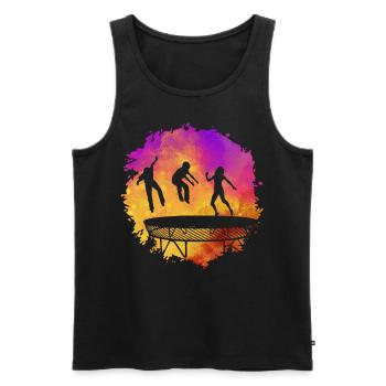 Trampolin - Männer Premium Bio Tank Top - Schwarz - Vorne - AI Model Male 178 light (178cm)