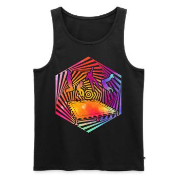 Trampolin - Männer Premium Bio Tank Top - Schwarz - Vorne - Michal (187cm)