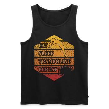 Essen Schlaf Trampolin Wiederholung - Männer Premium Bio Tank Top - Schwarz - Vorne - Michal (187cm)