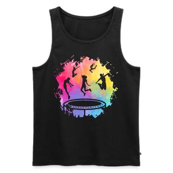 Trampolin - Männer Premium Bio Tank Top - Schwarz - Vorne - Michal (187cm)