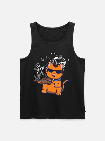 Violin Violinist Jazz Cat - Men's Premium Organic Tank Top - black
