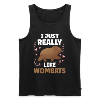 J’aime bien le Wombat marsupial de Wombat - Débardeur bio Premium Homme - noir - Devant - Michal (187cm)