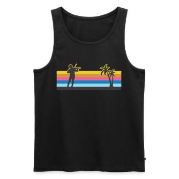 Violin Violinist Retro Vintage - Men's Premium Organic Tank Top - black - Front - Michal (187cm)
