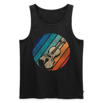 Violin Violinist Retro Vintage - Men's Premium Organic Tank Top - black - Front - Michal (187cm)
