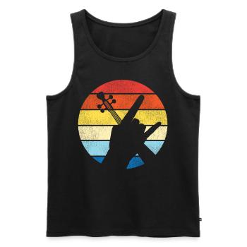 Violin Violinist Retro Vintage - Männer Premium Bio Tank Top - Schwarz - Vorne - Michal (187cm)