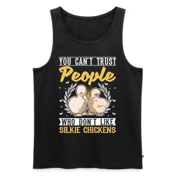 Silk Chicken Cadeau Silkie Chicken Silkie Chicken - Débardeur bio Premium Homme - noir - Devant - AI Model Male 178 light (178cm)