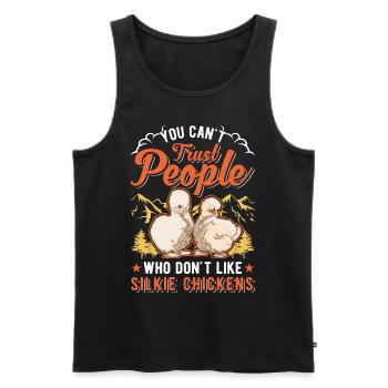 Silk Chicken Cadeau Silkie Chicken Silkie Chicken - Débardeur bio Premium Homme - noir - Devant - Michal (187cm)